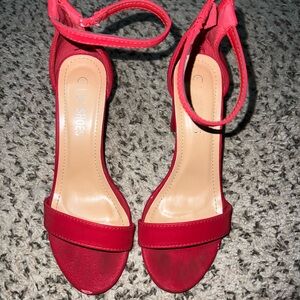 Chic Red Heels with Ankle Strap